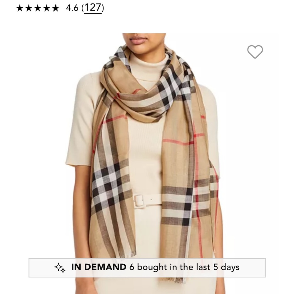Like New-Burberry Checkered Scarf